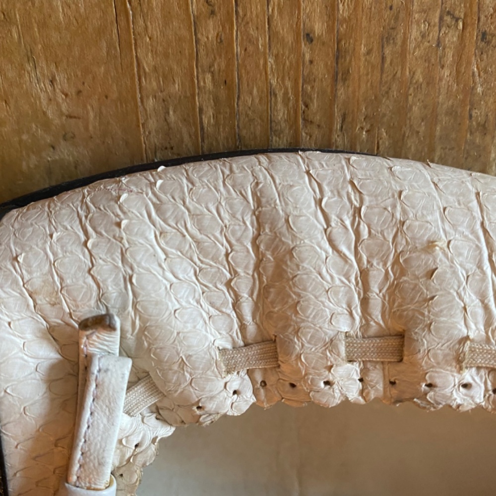 Chanel White Python And Black Toe Ballet Flats 36… - image 8